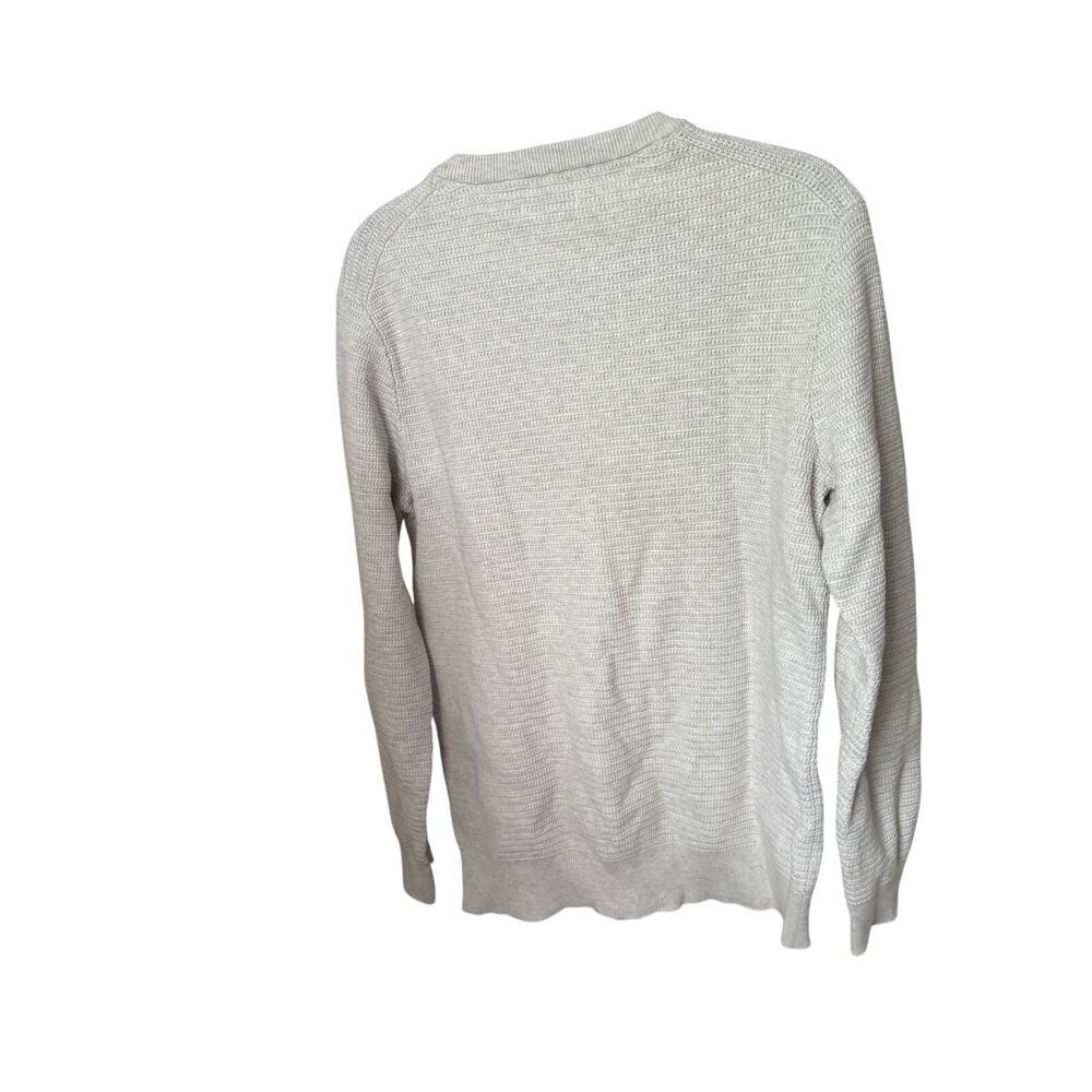 Jules Mens Medium Ivory Textured Knit Sweater Crew Neck Lightweight Pullover - Picture 6 of 8